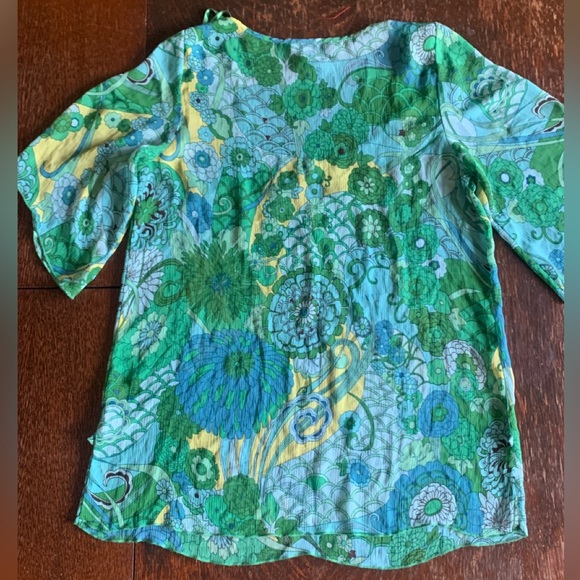 H&M Chiffon Floral Tunic Blouse Sz. 14 - Picture 2 of 7